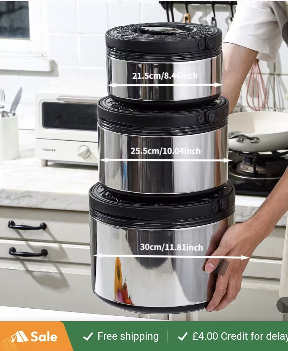 Lunch box food flask for keeping food warm it comes with 3 pieces the small,medium and big