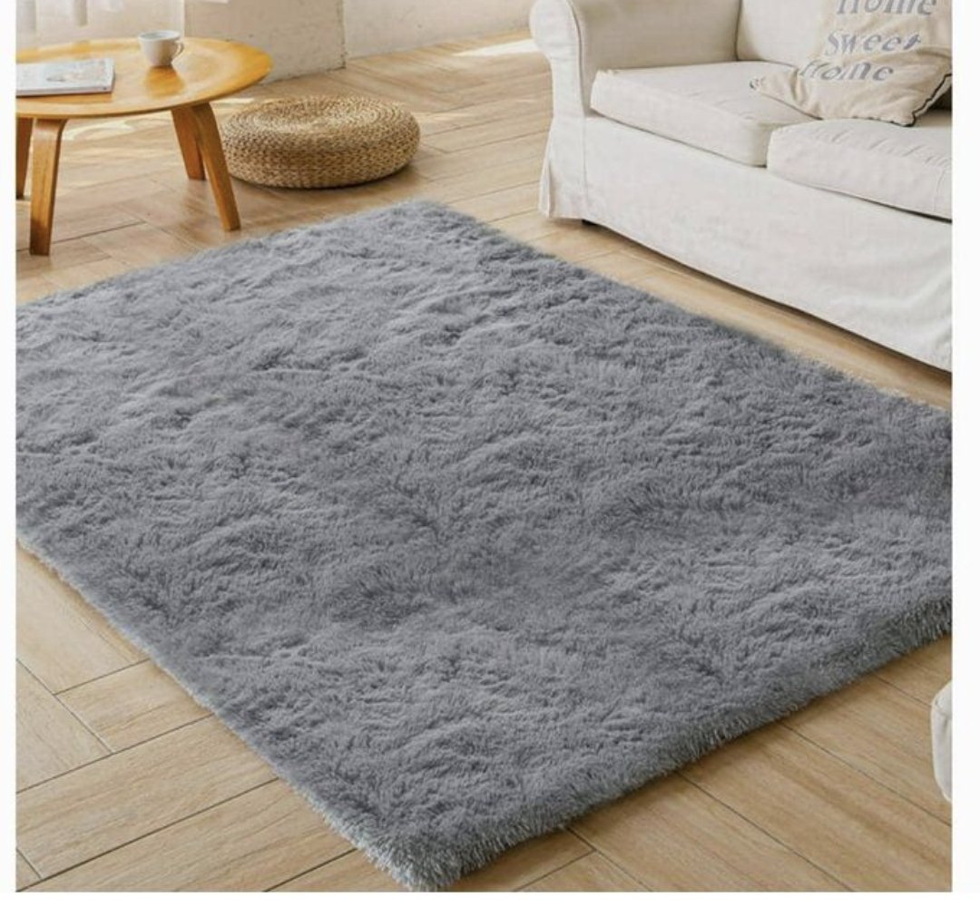 1.5 x2m Medium Fluffy Center Carpets Fluffy Rugs - Grey