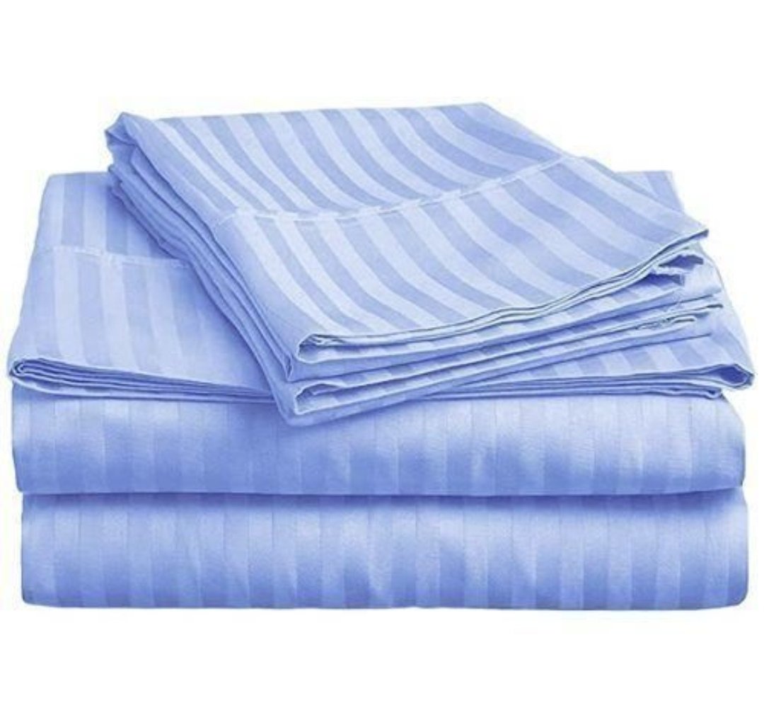 5X6 Egyptian Cotton Bedsheets 4pcs(2 flat sheets and 2 pillow cases) - Blue