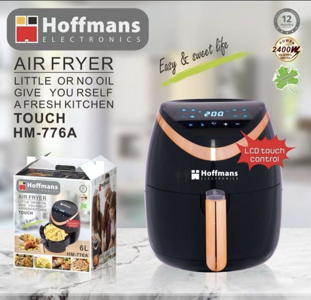 Hoffmans 6L Air Fryer With Touch HM-776A - Black