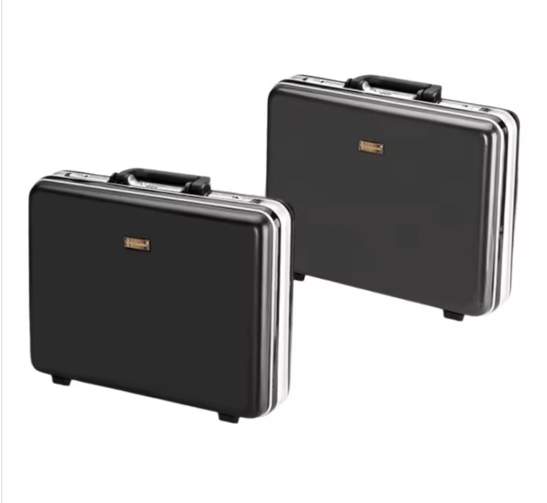 18-inch Medium Size Briefcase Aluminum Frame Anti-Theft Business Briefcase - Black