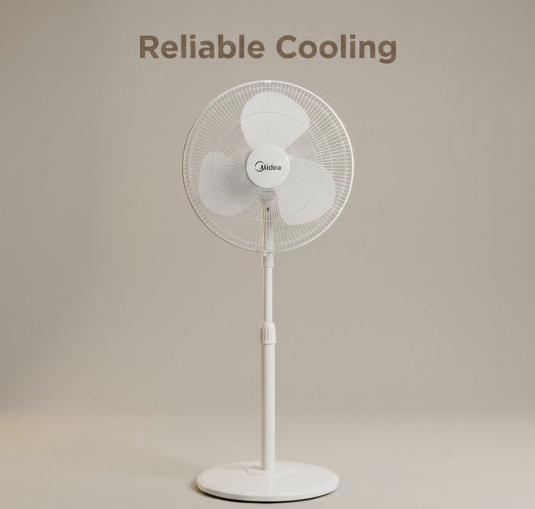 Midea 16 Inch Floor Stand Fan FS40-19M-White