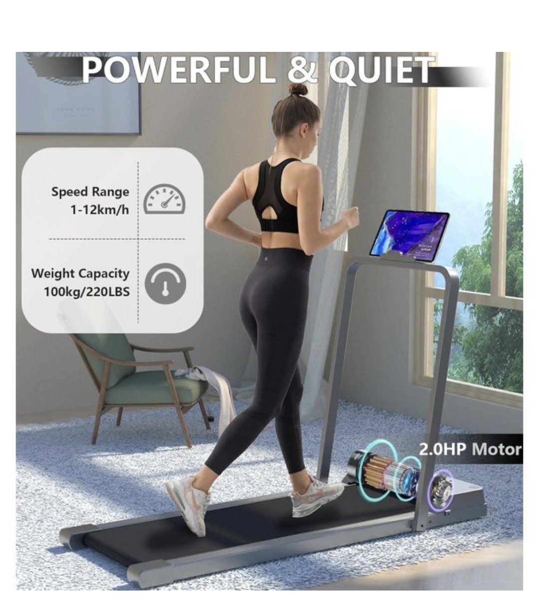 Foldable Home Electric Treadmill / Walking Pad- Grey