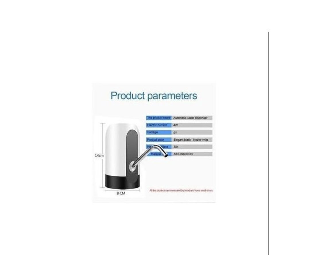 Automatic USB Charging Electric Water Pump Dispenser - White, Black