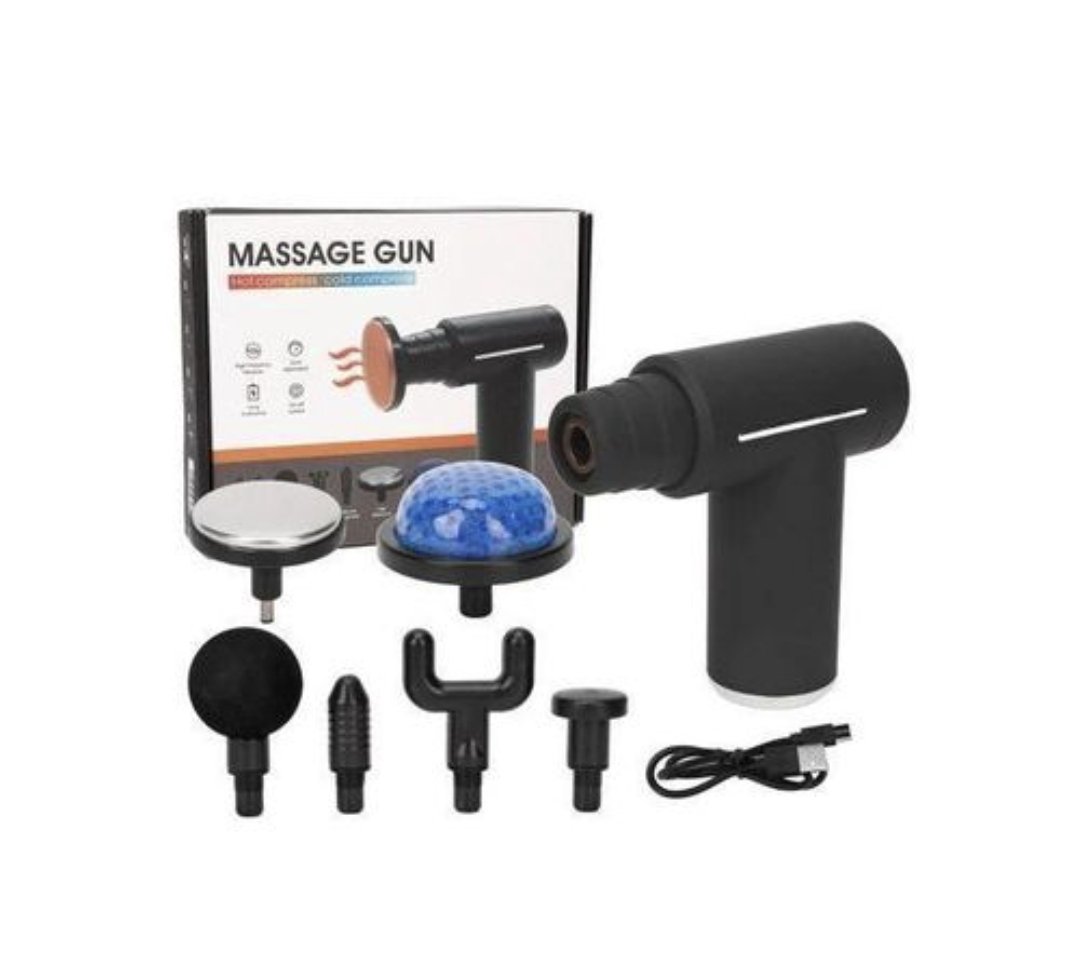 MDHL massage gun kit, portable, handheld deep tissue massager used for muscle recovery and relaxation.