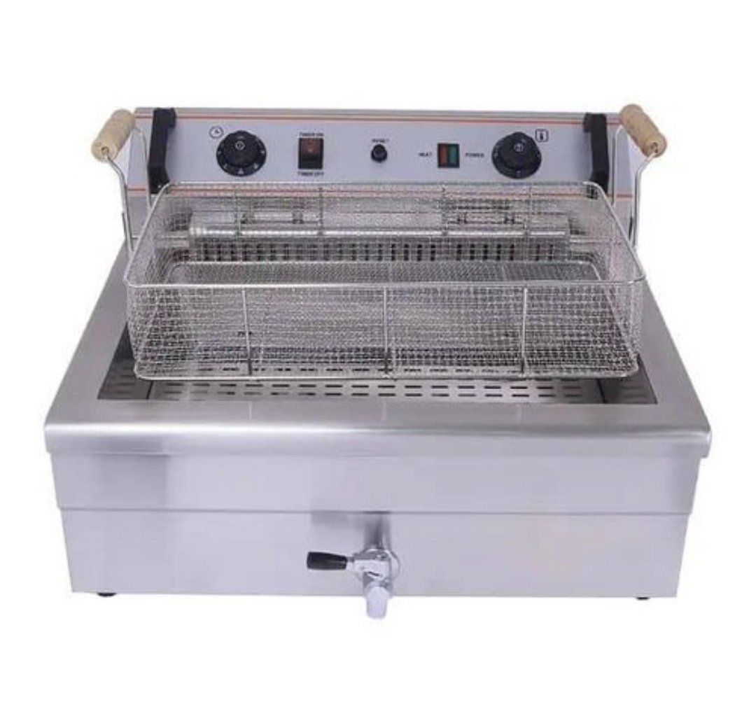 Heavy Duty Commercial Fish Deep Fryer 21L - Silver