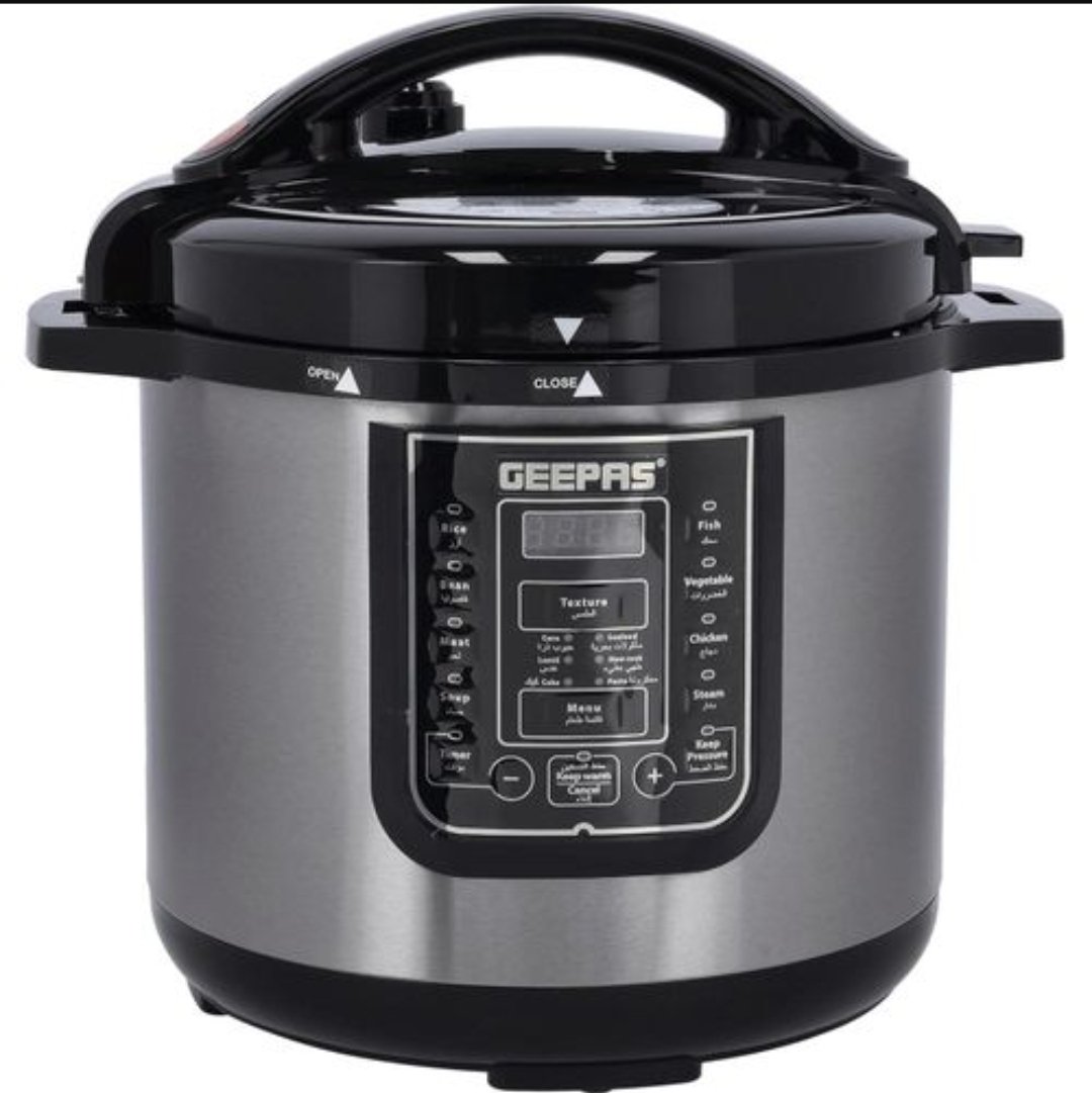Geepass 8 Liter  Digital Electric Pressure Cooker With Steamer - Silver
