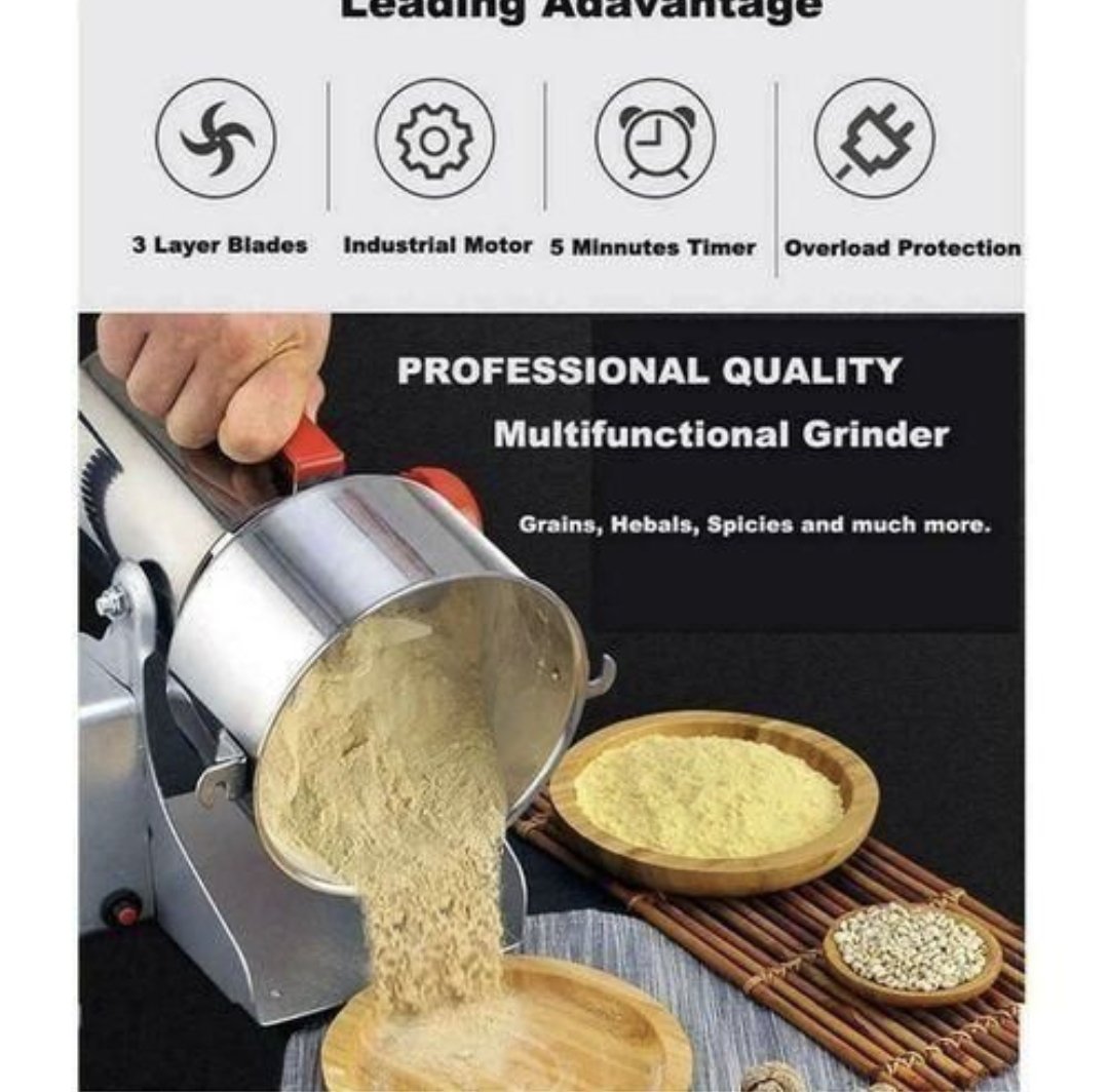 1000g Electric Dry Powder Food Grinder Machine Grain Mill For Spices Grains Cereal Miller