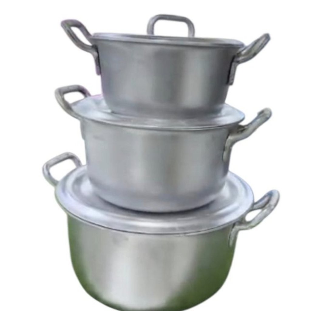 3 Piece Dongolo Saucepan Set Heavy With Covers