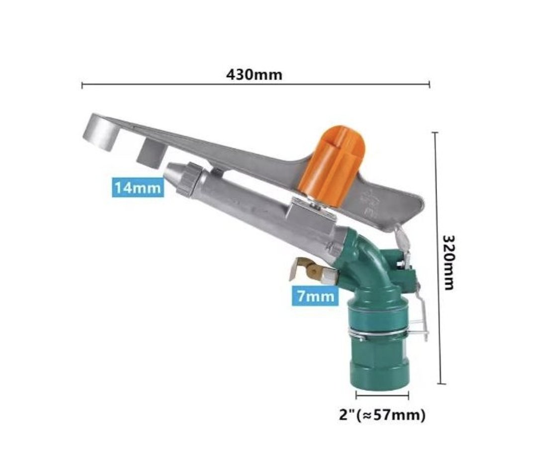 Irrigation Rain Gun Sprinkler 50M Diameter 2inch with Black Stand