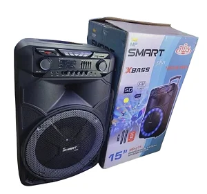 SMART plus High-Power 15" Woofer Trolley Speaker with 2 Wireless Microphones