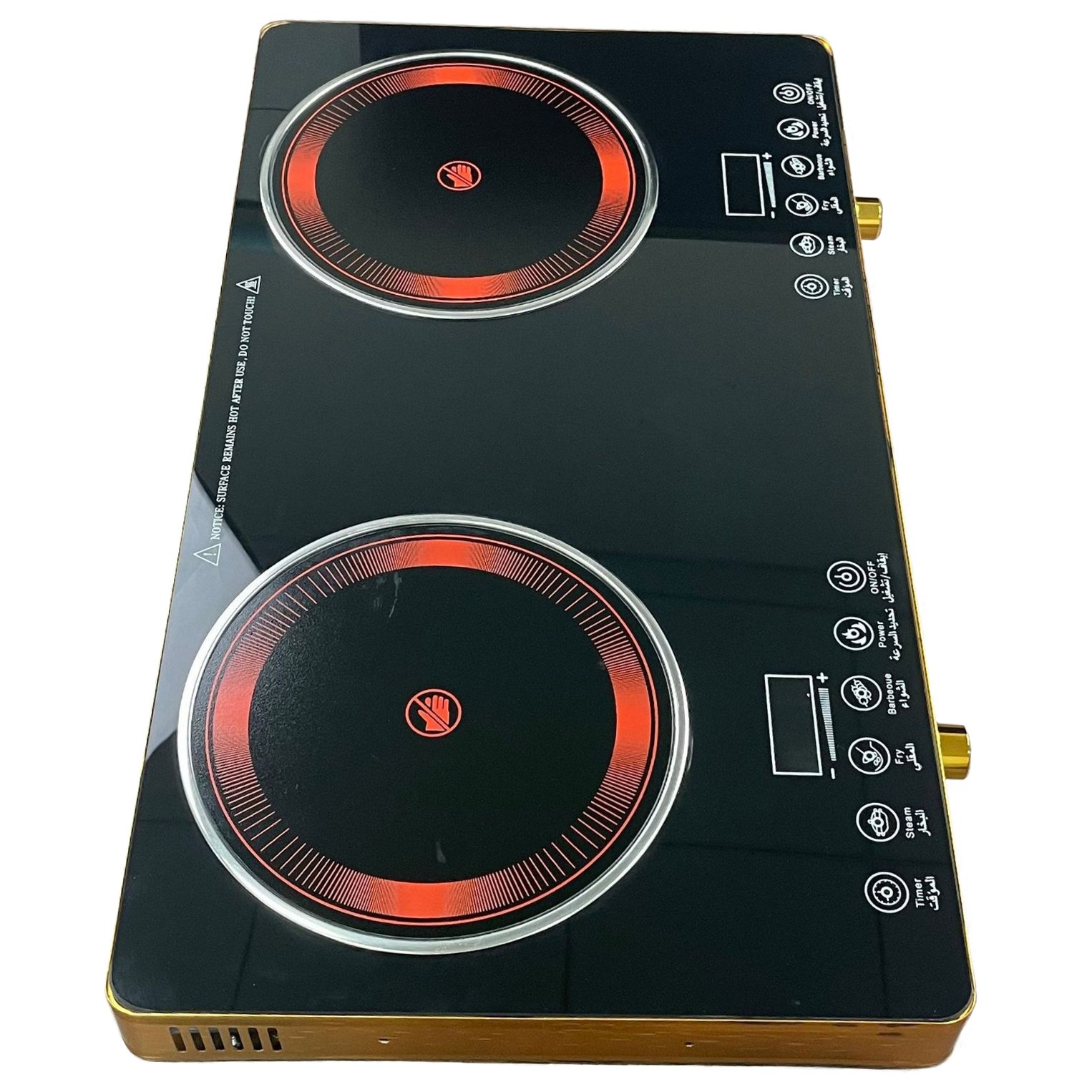 2 Burner Infrared Ceramic Infrared Cooker Hot Plate Stove -Black