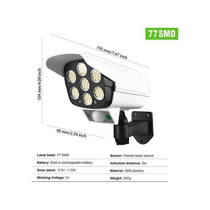 Solar Simulation Camera Wall Lamp – Remote Control & Motion Sensor