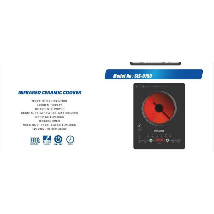 Sonashi Infrared Cooker With Touch Sensor Control