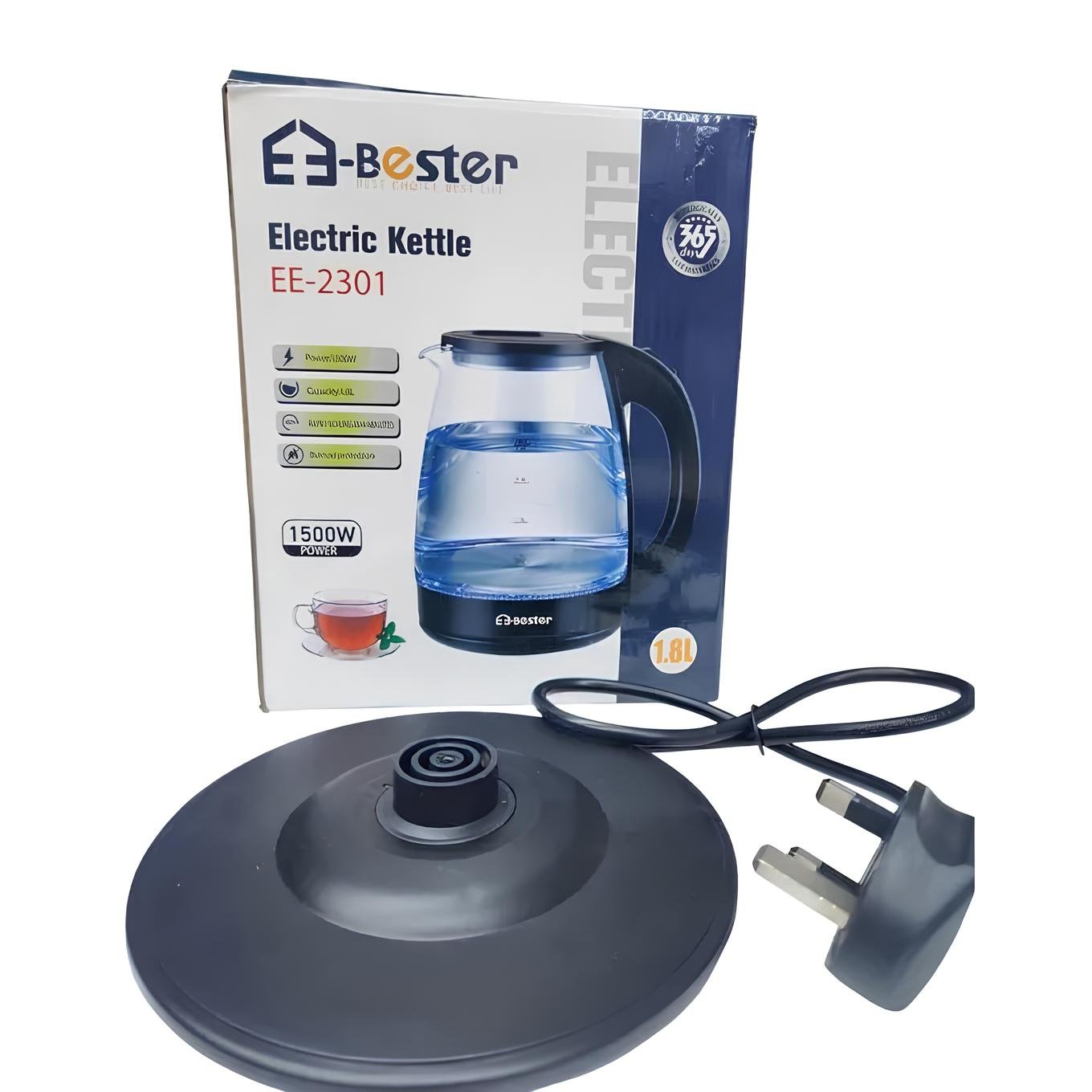E- Bester Glass Water  Electric Kettle 1.8L -  Glass