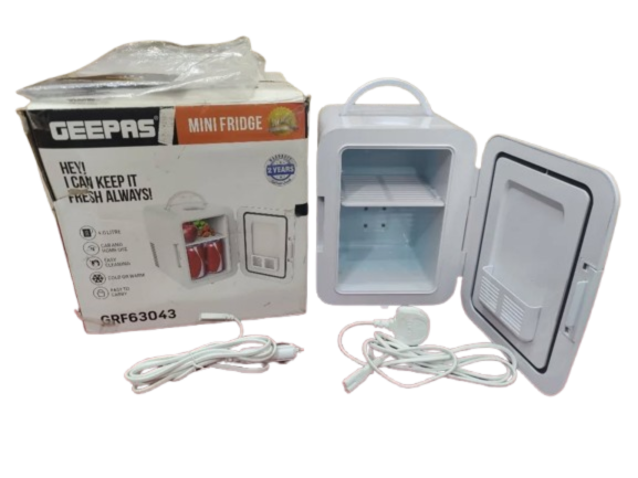 Portable Geepas 10L Mini Refrigerator/ Car Fridge AC /DC - white