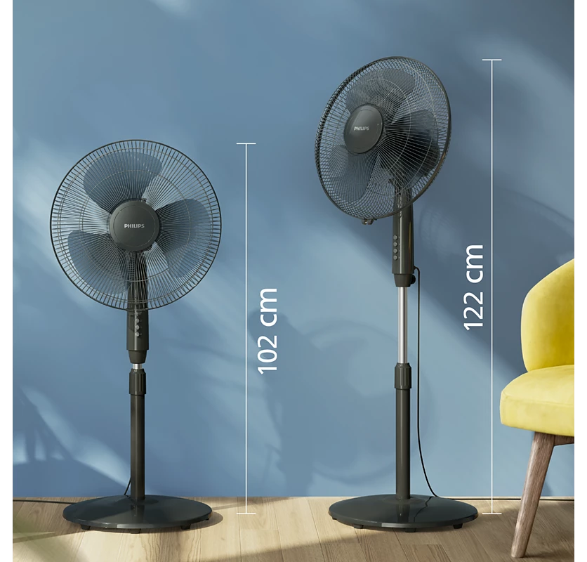 Philips Series 600 Pedestal Fan – Powerful Cooling Stand Fan with Adjustable Height & Oscillation