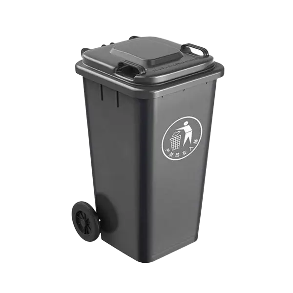 120L Dust Bin/Waste Bin 2 Wheels - Black
