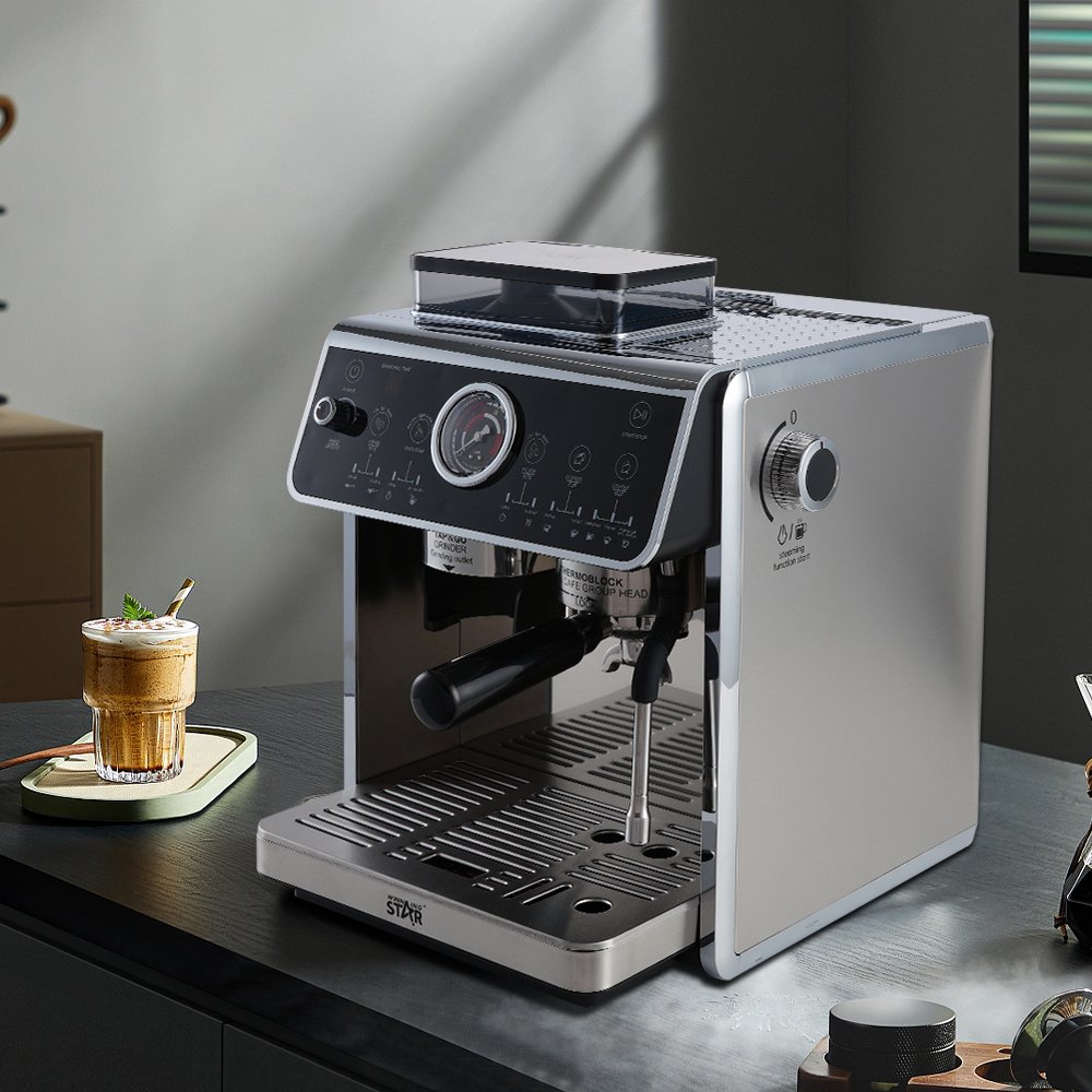 Winning Star 20 Bar Commercial Espresso Machine with Coffee Grinder