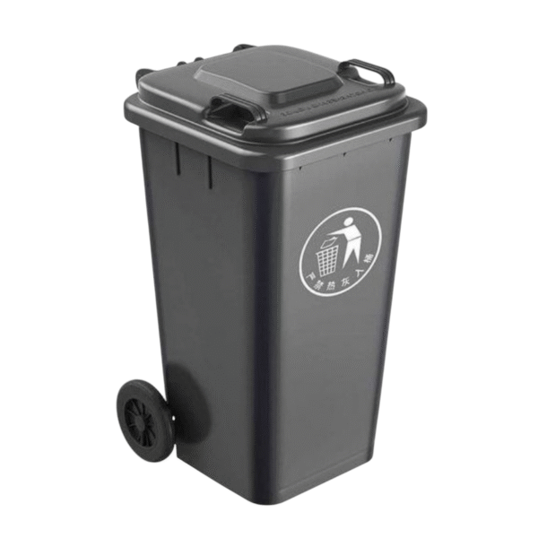 240L Dust Bin/Waste Bin 2 Wheels – Black