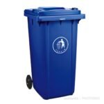 240L Dust Bin/Waste Bin 2 Wheels w Stepper – Blue