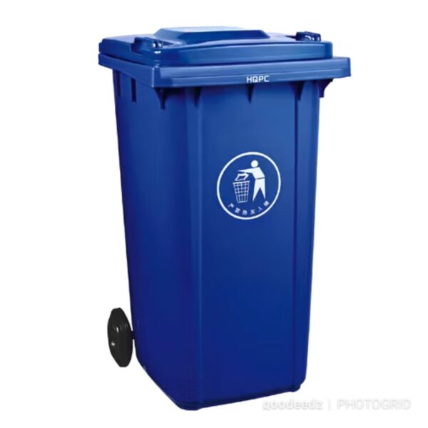 240L Dust Bin/Waste Bin 2 Wheels w Stepper – Blue