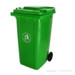 240L Dust Bin/Waste Bin 2 Wheels w Stepper – Green