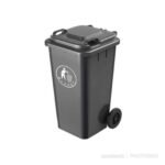 120L Dust Bin/Waste Bin 2 Wheels – Black